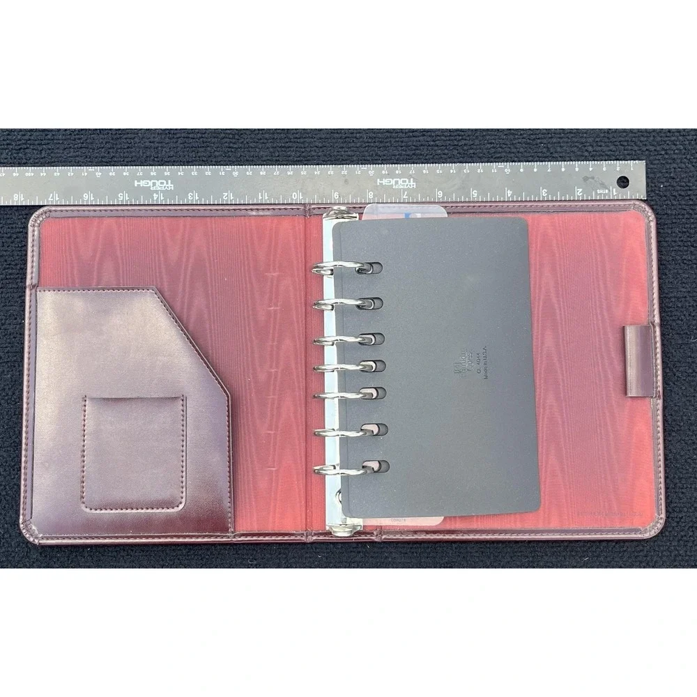 Vintage Franklin Quest Burgundy Leather Organizer Planner USA Ring Binder CL4044